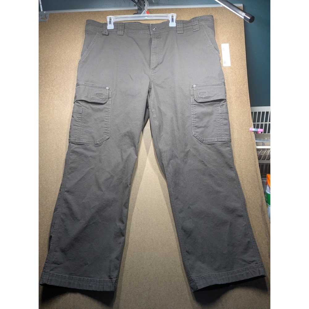 Duluth Trading Co Flex Fire Hose Cargo Pants Mens 42x30 Relaxed Fit Gray Brown